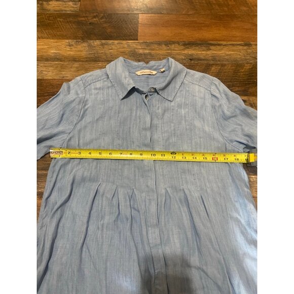 Soft Surroundings Reveille Tencel Chambray Denim Pleated Tunic Top - Picture 4 of 5